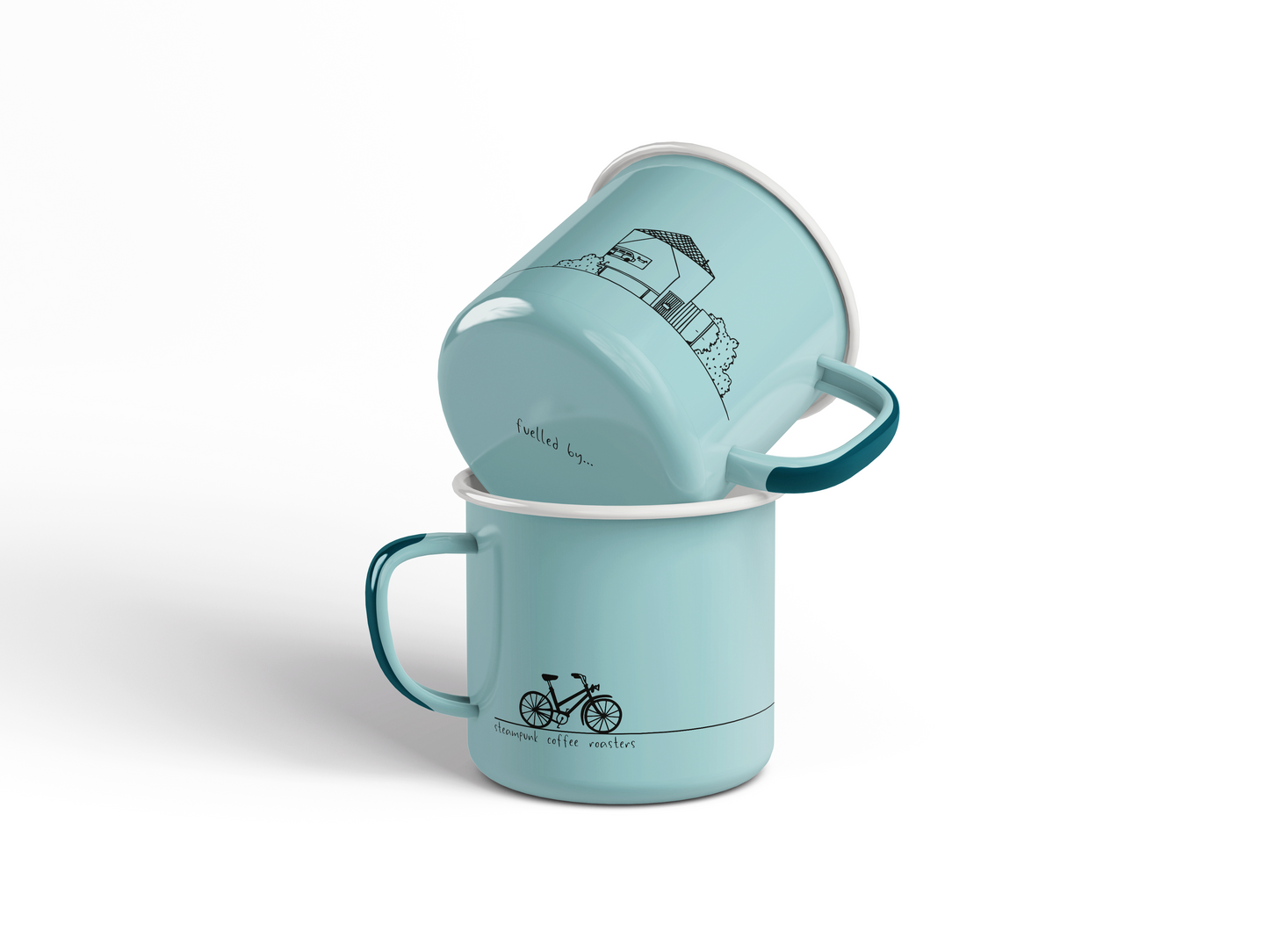 Steampunk Jumbo Enamel Mug