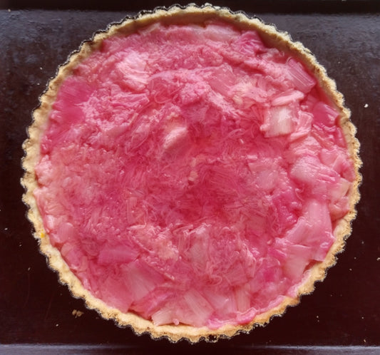 Rhubarb and coconut macaroon tart