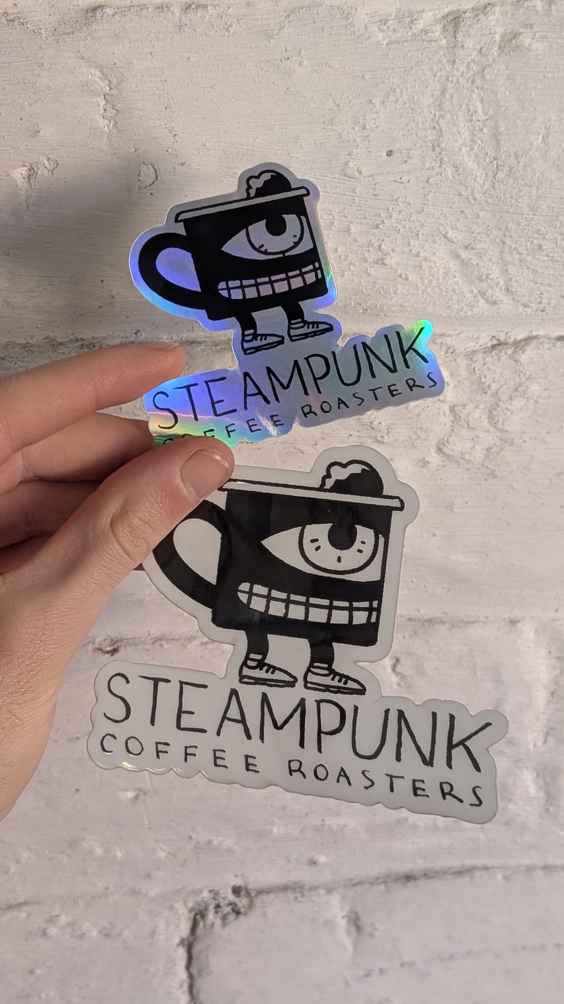 Steampunk Mug Man Sticker