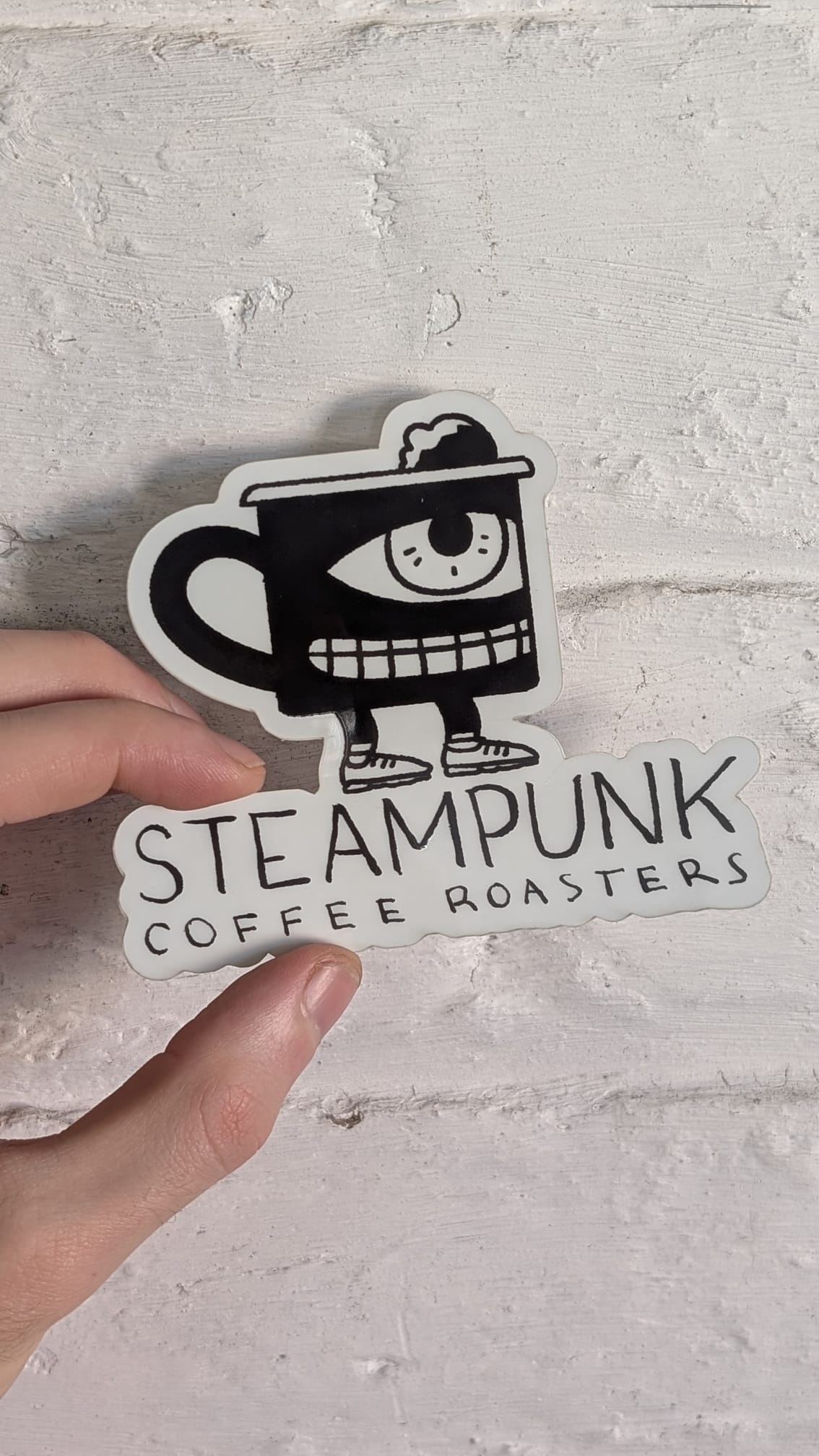 Steampunk Mug Man Sticker