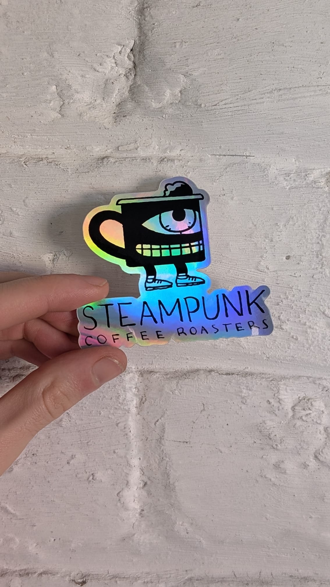Steampunk Mug Man Sticker